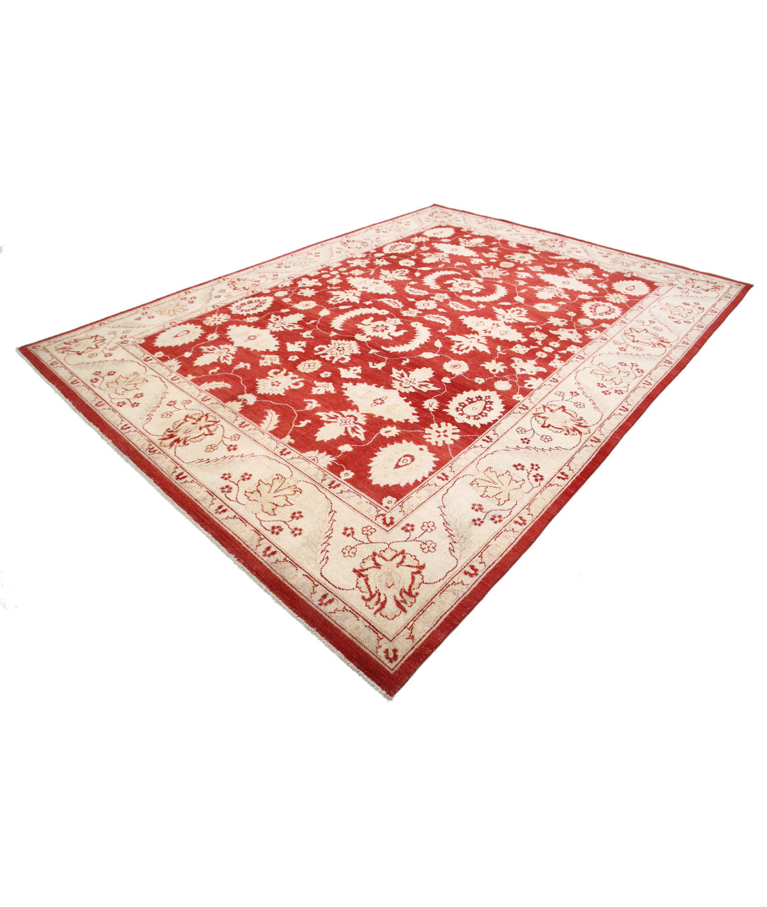 Ziegler 9'0'' X 12'1'' Hand-Knotted Wool Rug 9'0'' x 12'1'' (270 X 363) / Red / Ivory