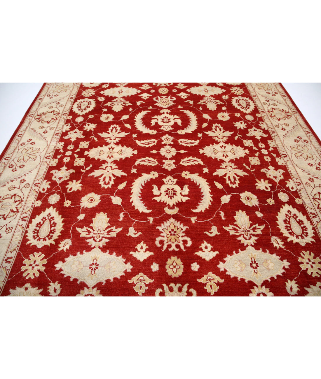 Ziegler 9'0'' X 12'1'' Hand-Knotted Wool Rug 9'0'' x 12'1'' (270 X 363) / Red / Ivory