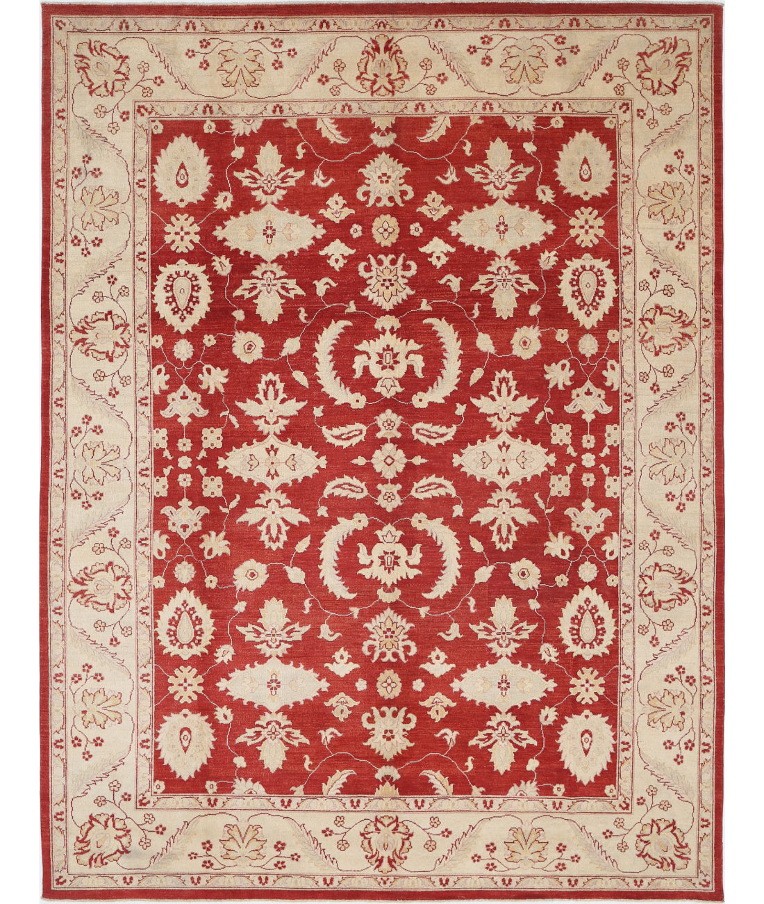 Ziegler 9'0'' X 12'1'' Hand-Knotted Wool Rug 9'0'' x 12'1'' (270 X 363) / Red / Ivory