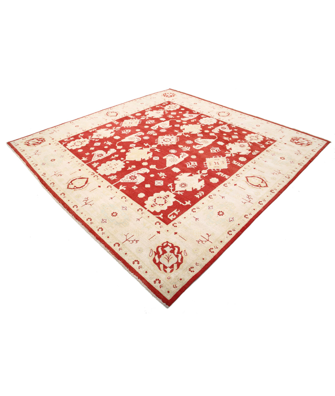 Ziegler 9'0'' X 9'3'' Hand-Knotted Wool Rug 9'0'' x 9'3'' (270 X 278) / Red / N/A