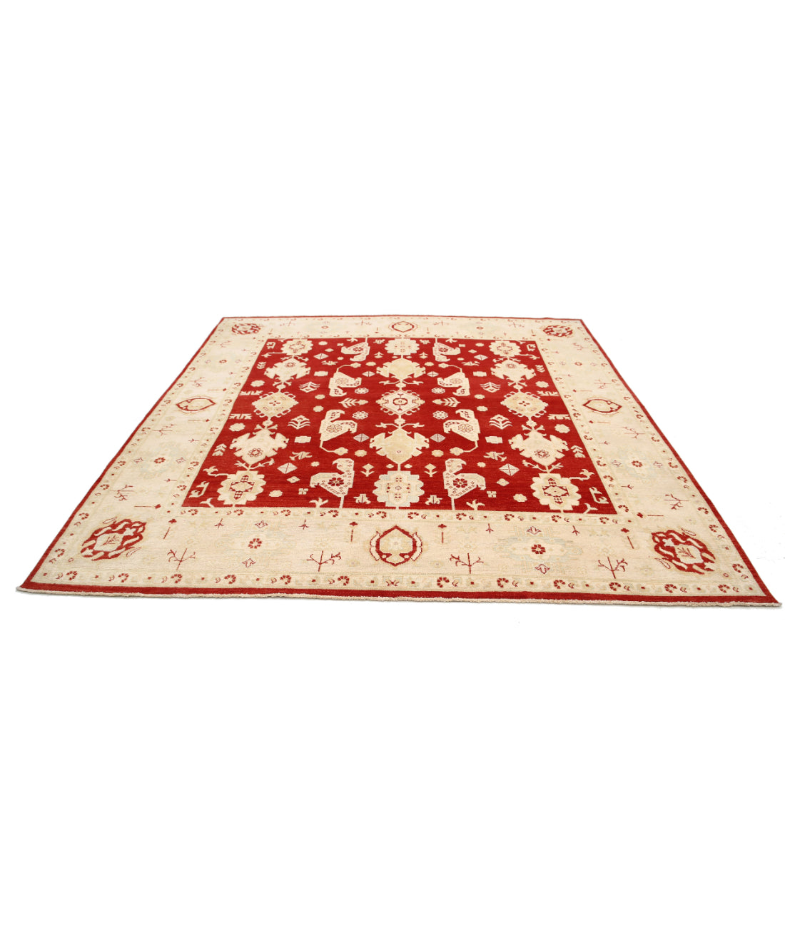 Ziegler 9'0'' X 9'3'' Hand-Knotted Wool Rug 9'0'' x 9'3'' (270 X 278) / Red / N/A