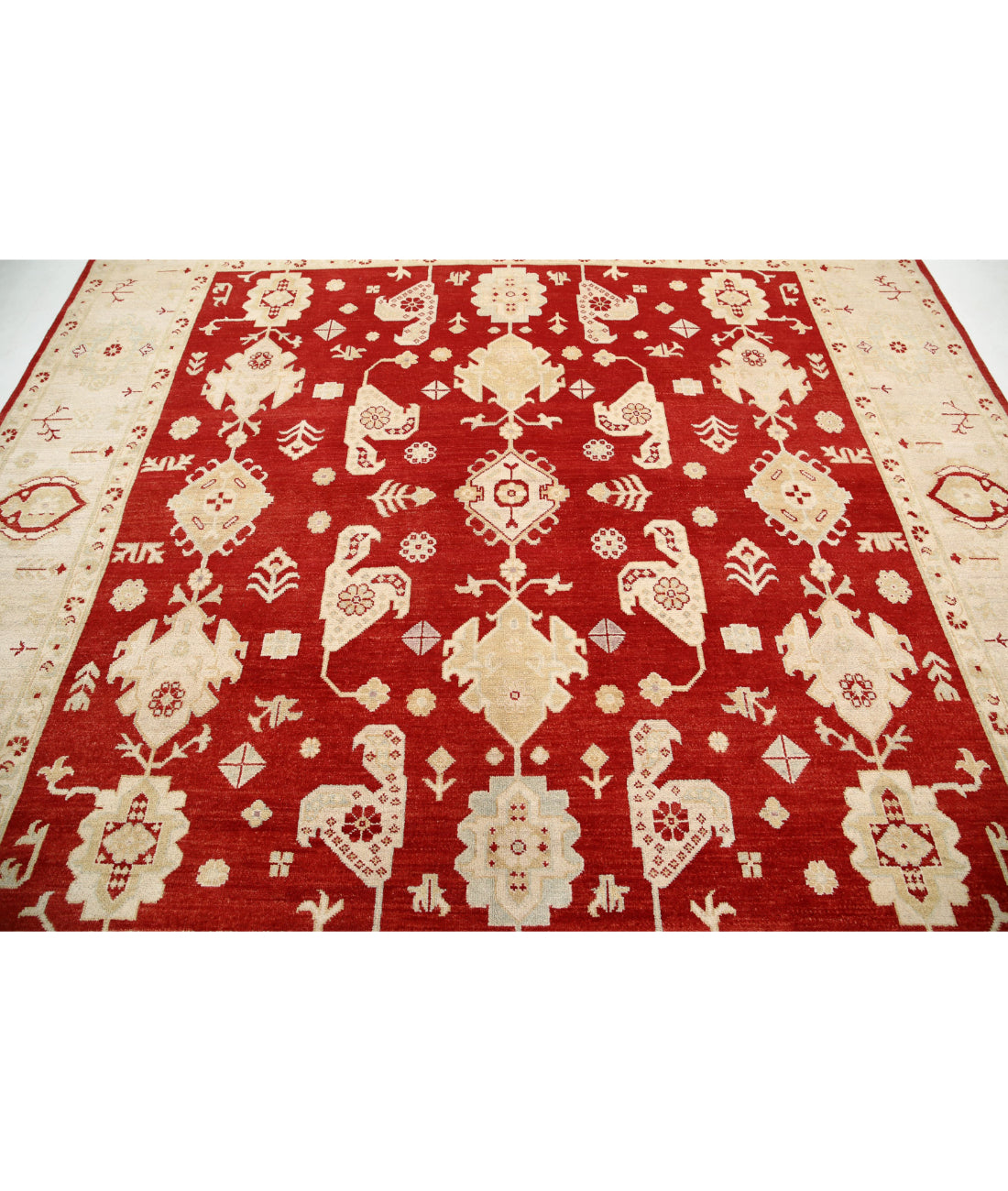 Ziegler 9'0'' X 9'3'' Hand-Knotted Wool Rug 9'0'' x 9'3'' (270 X 278) / Red / N/A