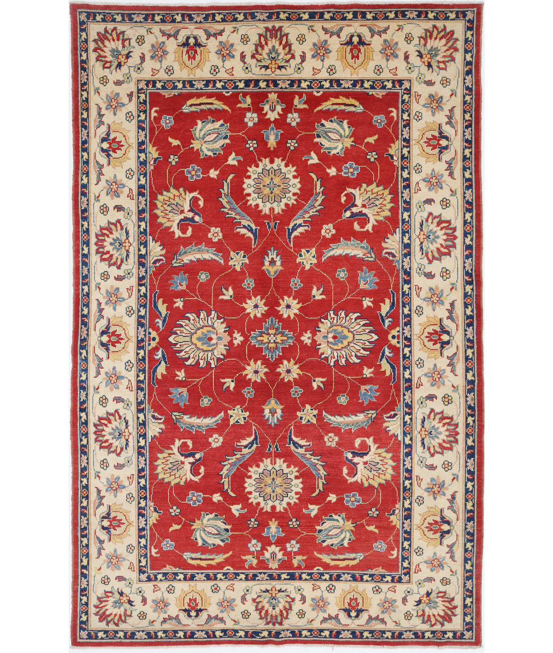 Ziegler 6'6'' X 10'6'' Hand-Knotted Wool Rug 6'6'' x 10'6'' (195 X 315) / Red / Ivory