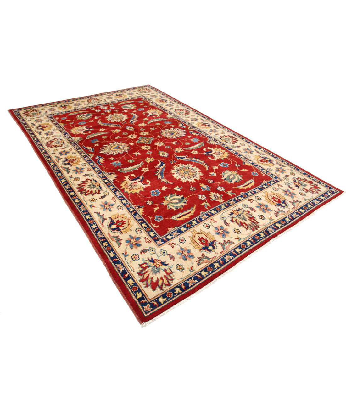 Ziegler 6'6'' X 10'0'' Hand-Knotted Wool Rug 6'6'' x 10'0'' (195 X 300) / Red / Ivory