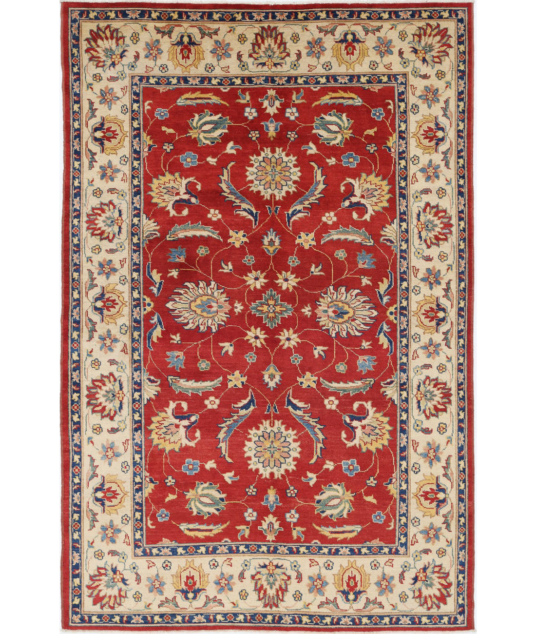 Ziegler 6'6'' X 10'0'' Hand-Knotted Wool Rug 6'6'' x 10'0'' (195 X 300) / Red / Ivory