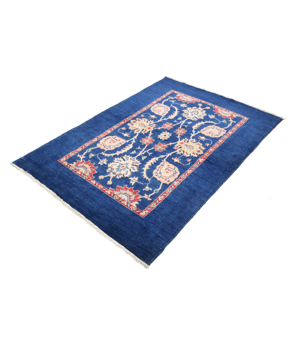 Ziegler 4'1'' X 6'2'' Hand-Knotted Wool Rug 4'1'' x 6'2'' (123 X 185) / Blue / N/A