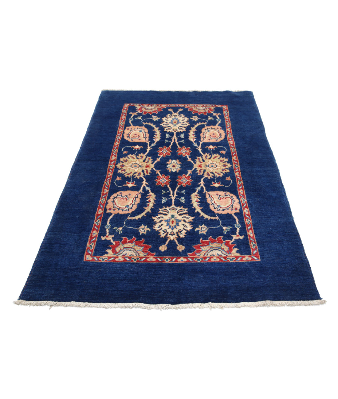 Ziegler 4'1'' X 6'2'' Hand-Knotted Wool Rug 4'1'' x 6'2'' (123 X 185) / Blue / N/A