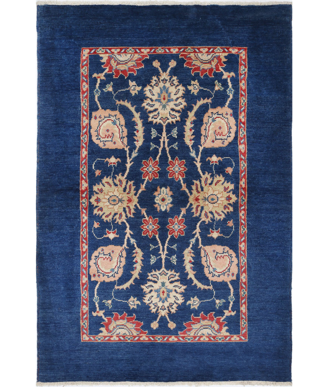 Ziegler 4'1'' X 6'2'' Hand-Knotted Wool Rug 4'1'' x 6'2'' (123 X 185) / Blue / N/A