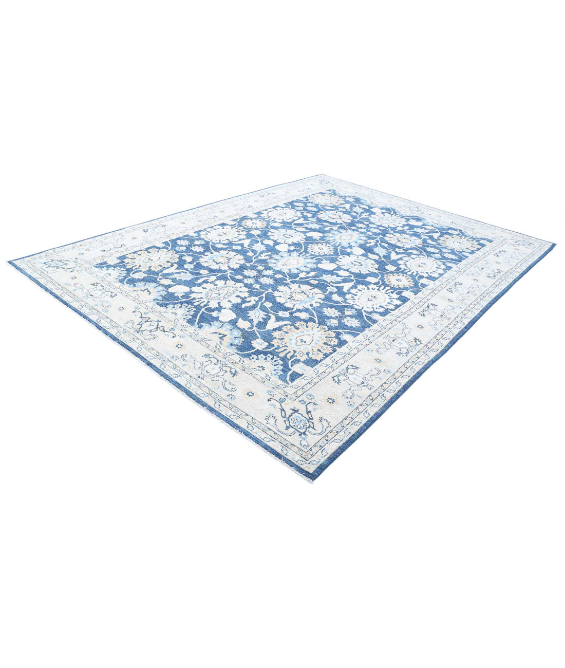 Ziegler 8'3'' X 11'1'' Hand-Knotted Wool Rug 8'3'' x 11'1'' (248 X 333) / Blue / Ivory