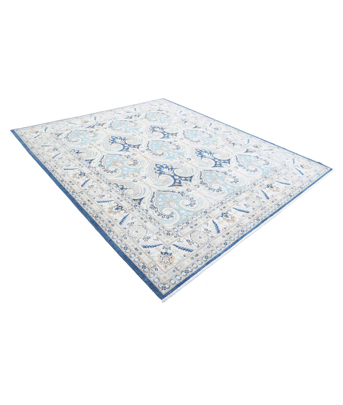 Ziegler 8'2'' X 9'5'' Hand-Knotted Wool Rug 8'2'' x 9'5'' (245 X 283) / Blue / Ivory