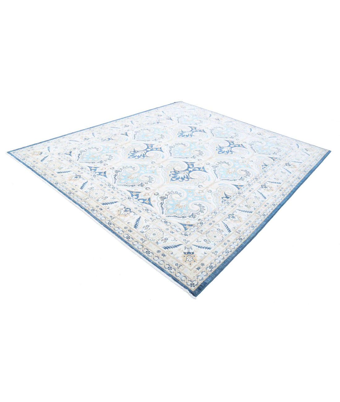 Ziegler 8'2'' X 9'5'' Hand-Knotted Wool Rug 8'2'' x 9'5'' (245 X 283) / Blue / Ivory