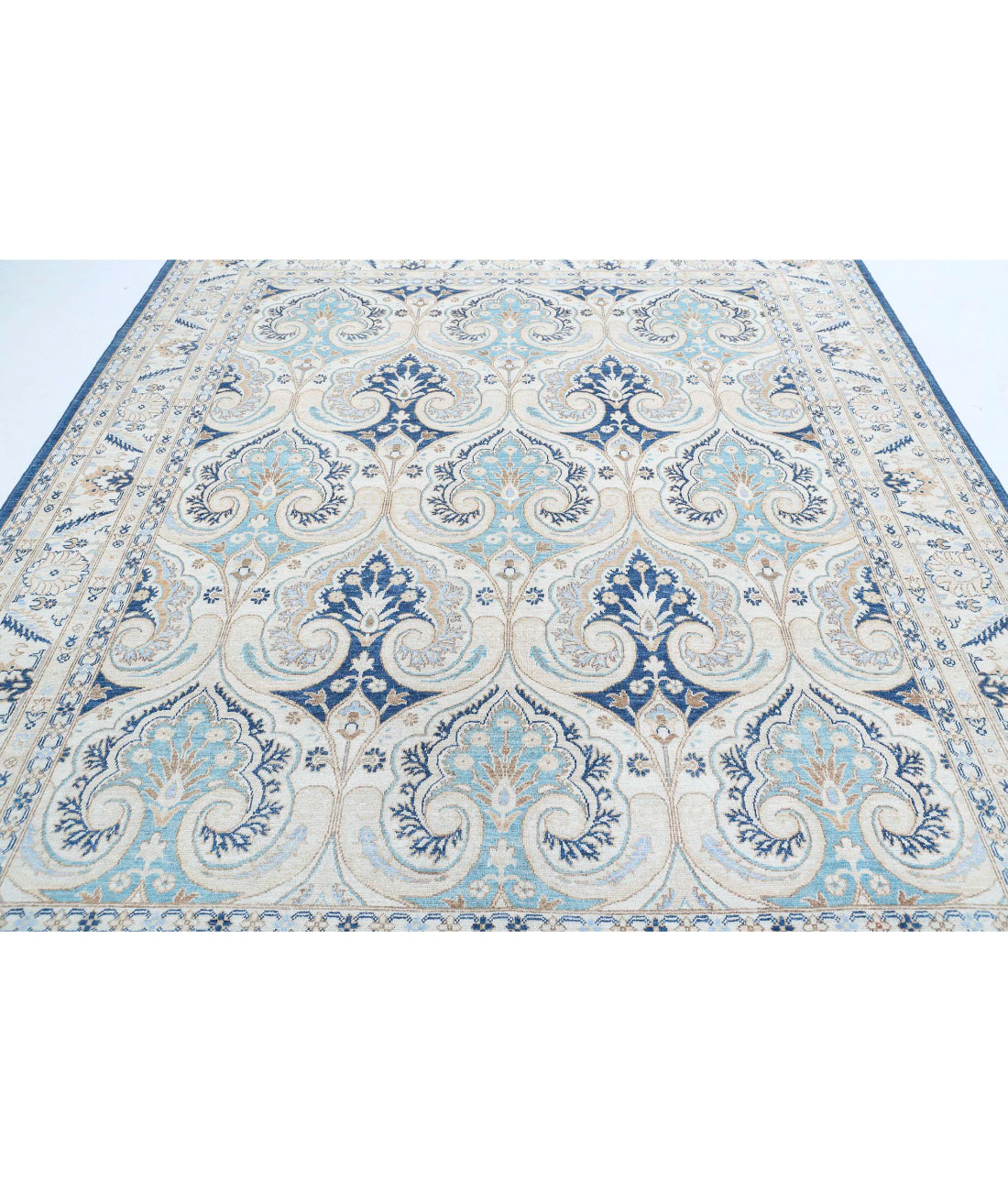 Ziegler 8'2'' X 9'5'' Hand-Knotted Wool Rug 8'2'' x 9'5'' (245 X 283) / Blue / Ivory