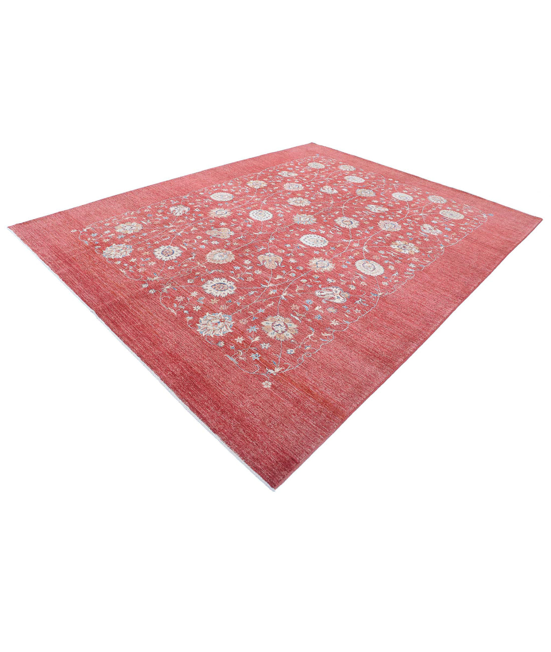 Ziegler 9'0'' X 11'6'' Hand-Knotted Wool Rug 9'0'' x 11'6'' (270 X 345) / Red / Ivory