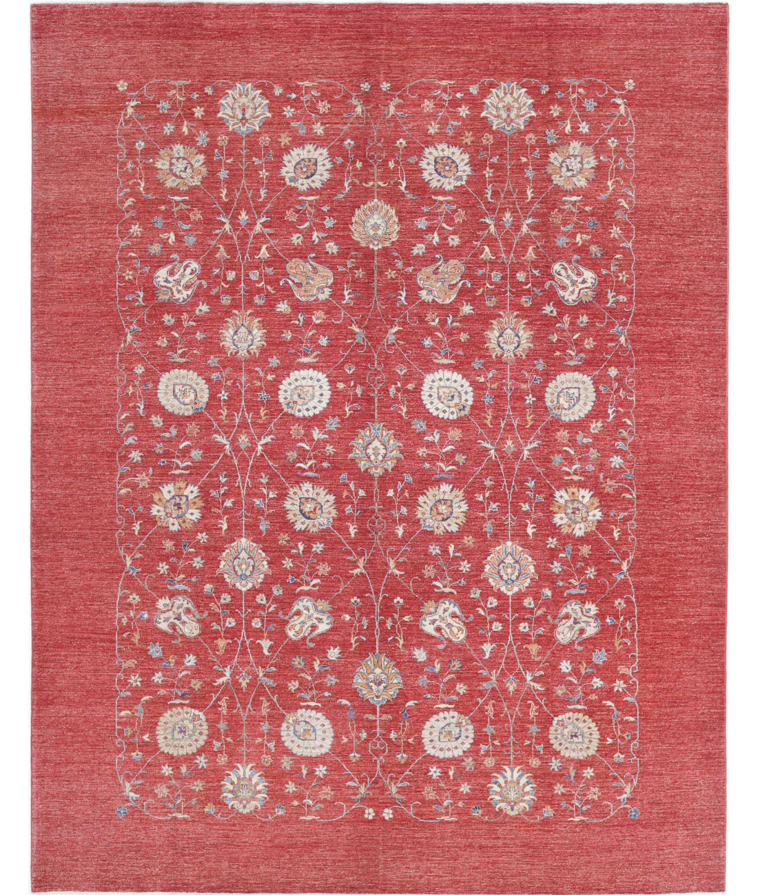 Ziegler 9'0'' X 11'6'' Hand-Knotted Wool Rug 9'0'' x 11'6'' (270 X 345) / Red / Ivory