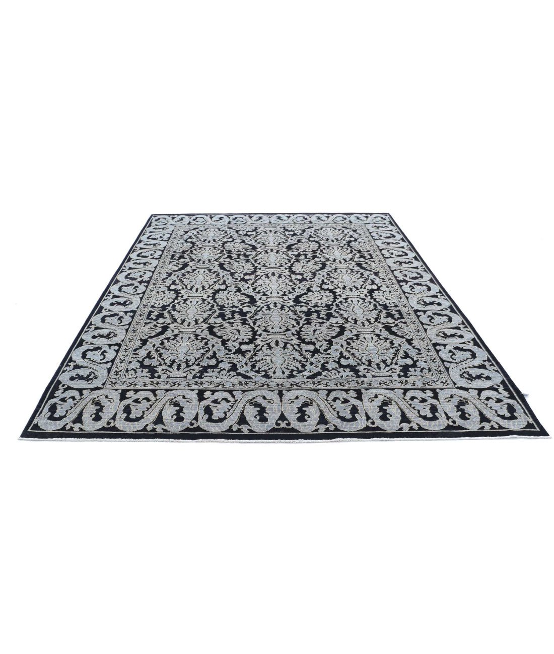 Ziegler 8'0'' X 9'11'' Hand-Knotted Wool Rug 8'0'' x 9'11'' (240 X 298) / Black / Grey