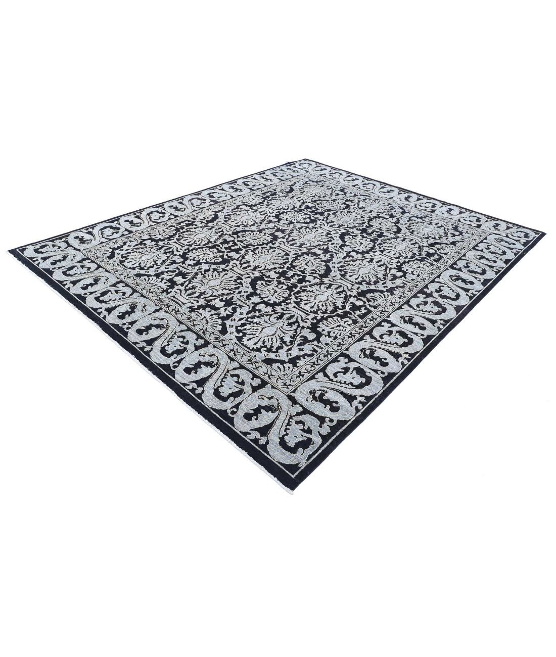 Ziegler 8'0'' X 9'11'' Hand-Knotted Wool Rug 8'0'' x 9'11'' (240 X 298) / Black / Grey