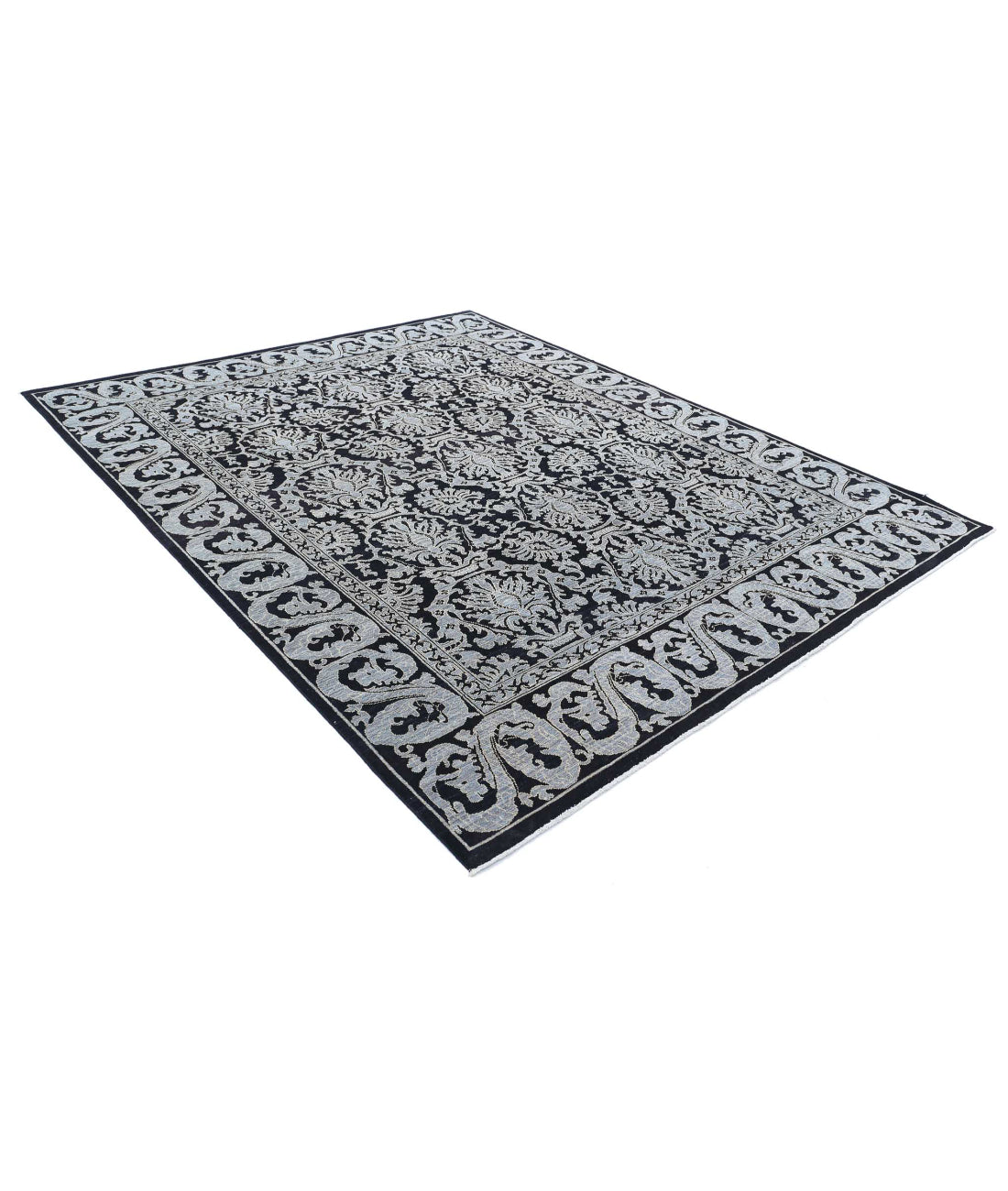 Ziegler 8'0'' X 9'11'' Hand-Knotted Wool Rug 8'0'' x 9'11'' (240 X 298) / Black / Grey