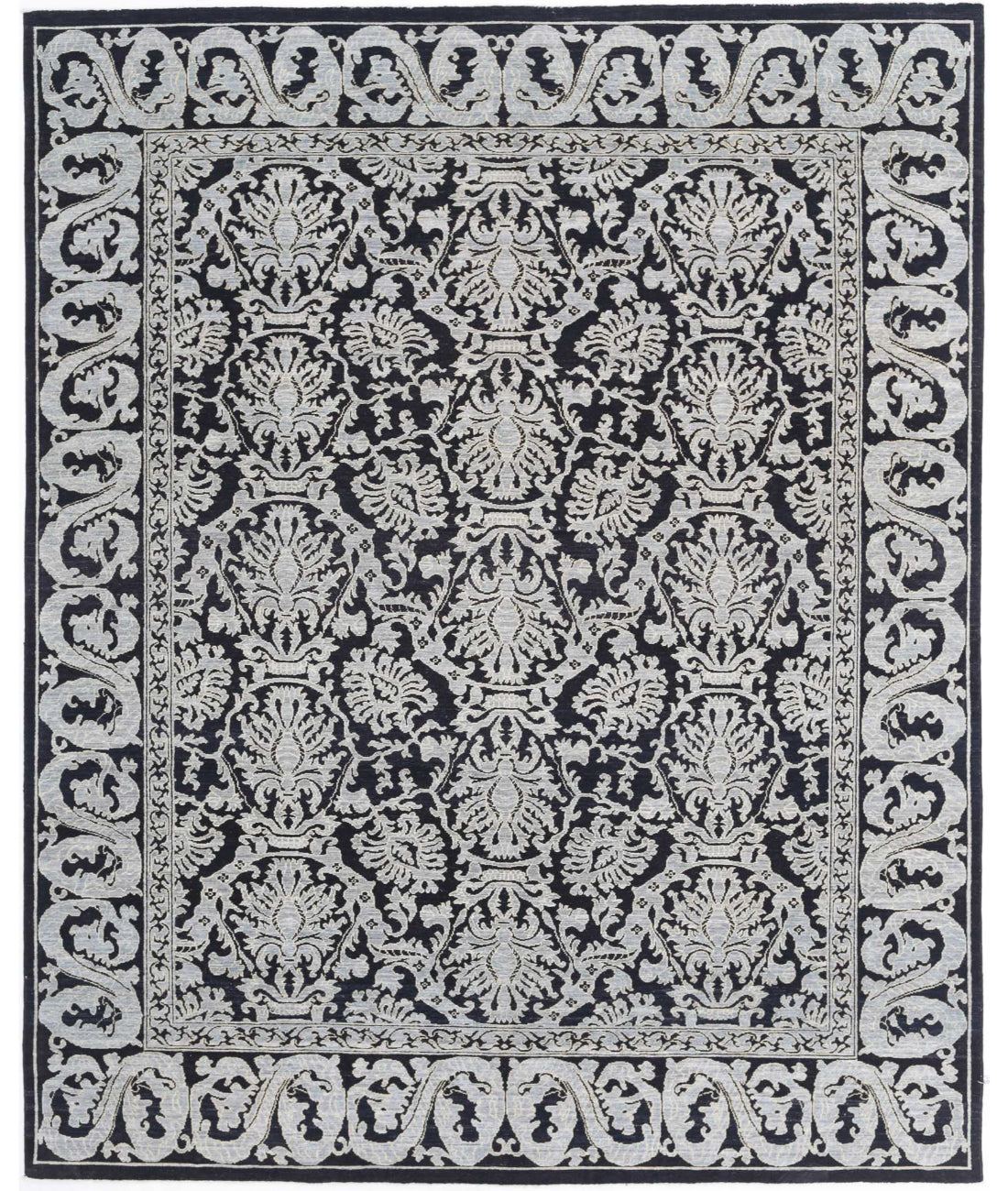 Ziegler 8'0'' X 9'11'' Hand-Knotted Wool Rug 8'0'' x 9'11'' (240 X 298) / Black / Grey