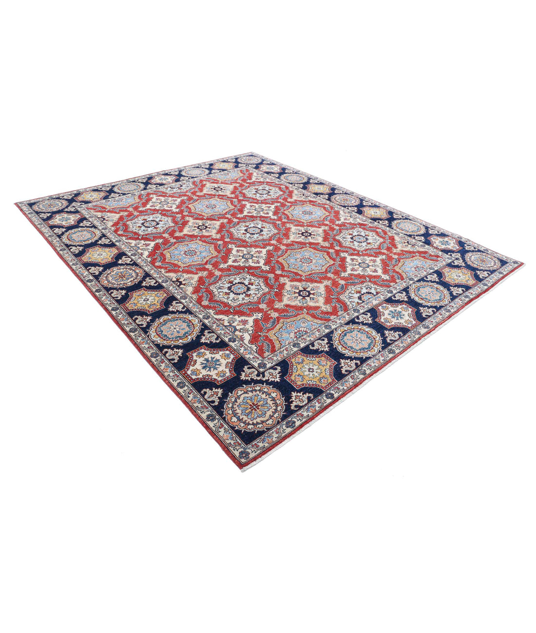 Ziegler 8'2'' X 9'9'' Hand-Knotted Wool Rug 8'2'' x 9'9'' (245 X 293) / Red / Blue