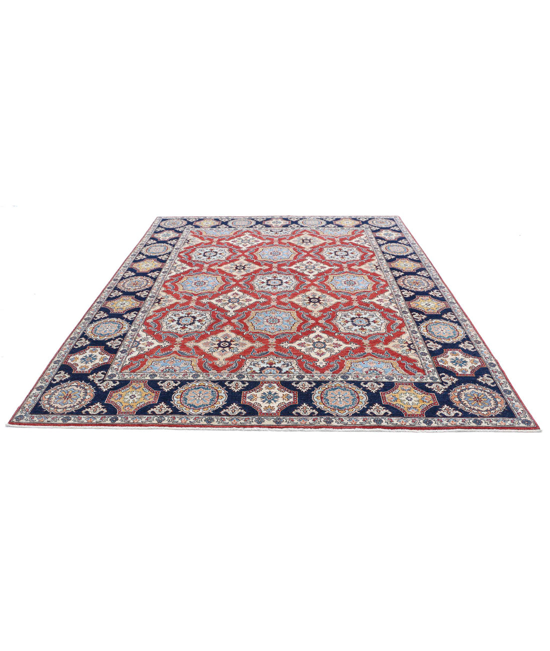 Ziegler 8'2'' X 9'9'' Hand-Knotted Wool Rug 8'2'' x 9'9'' (245 X 293) / Red / Blue