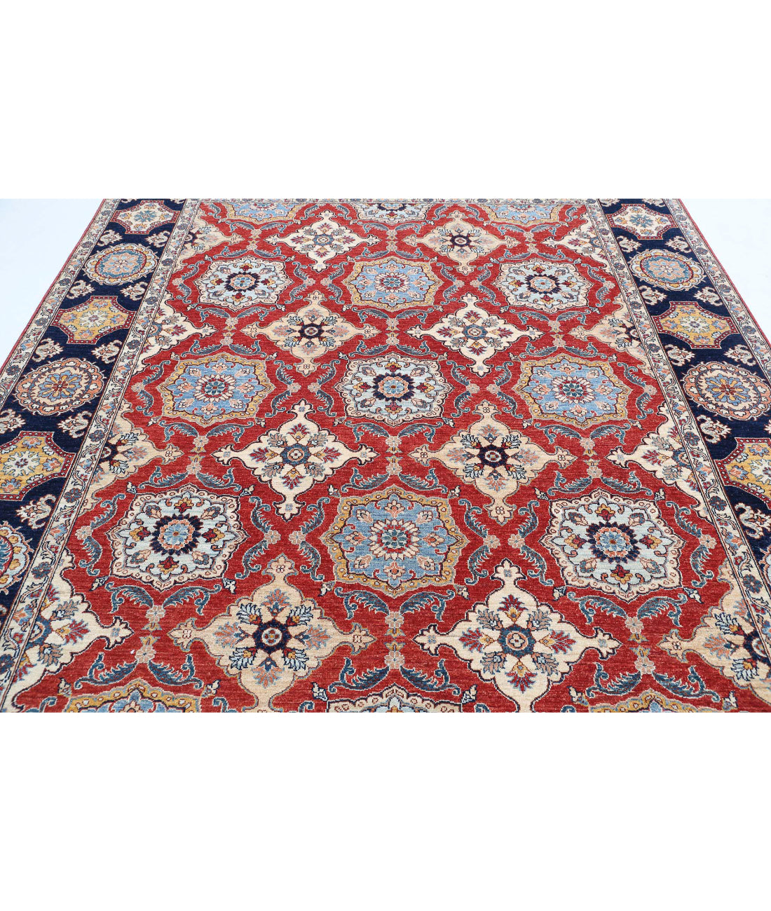 Ziegler 8'2'' X 9'9'' Hand-Knotted Wool Rug 8'2'' x 9'9'' (245 X 293) / Red / Blue