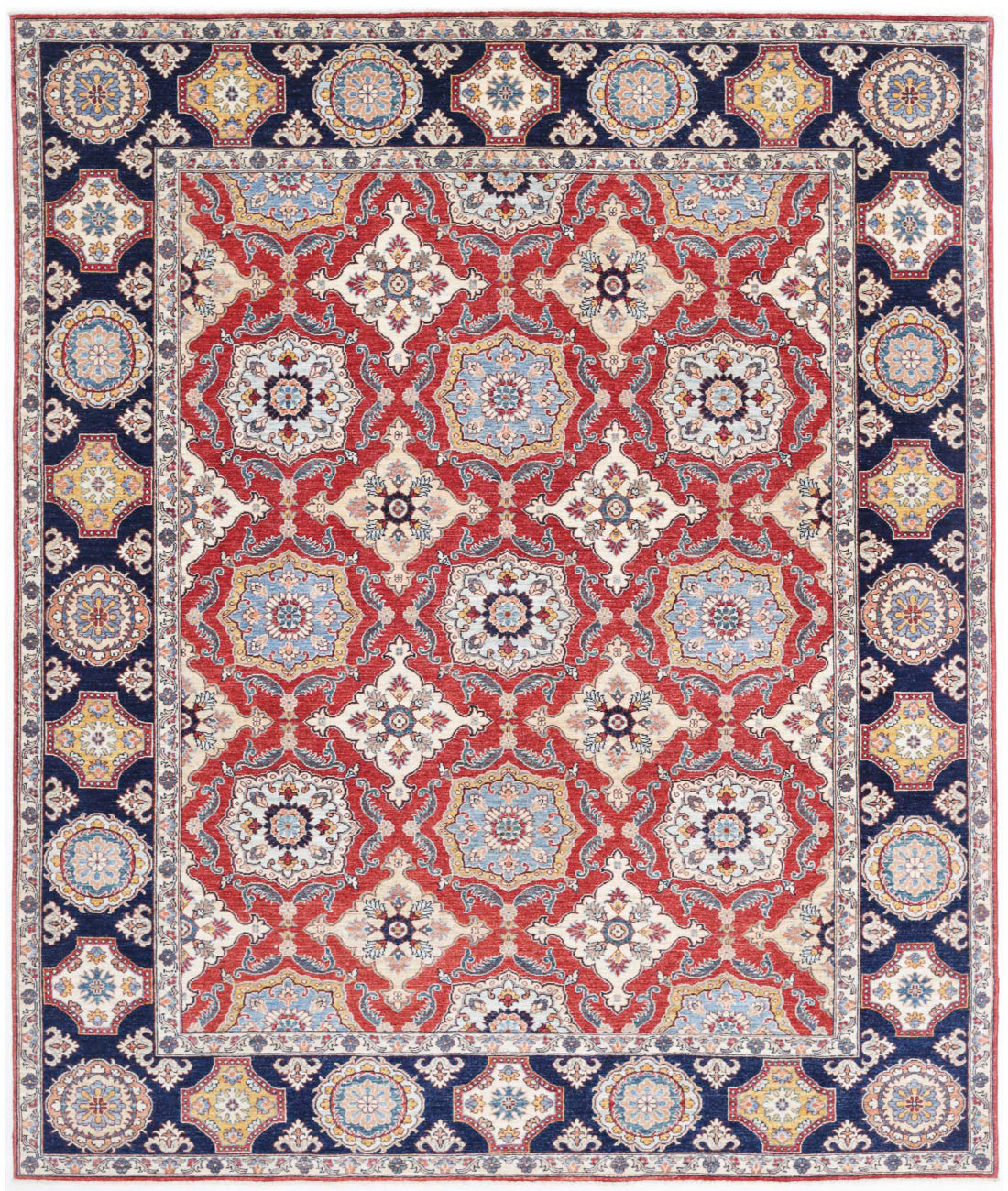 Ziegler 8'2'' X 9'9'' Hand-Knotted Wool Rug 8'2'' x 9'9'' (245 X 293) / Red / Blue