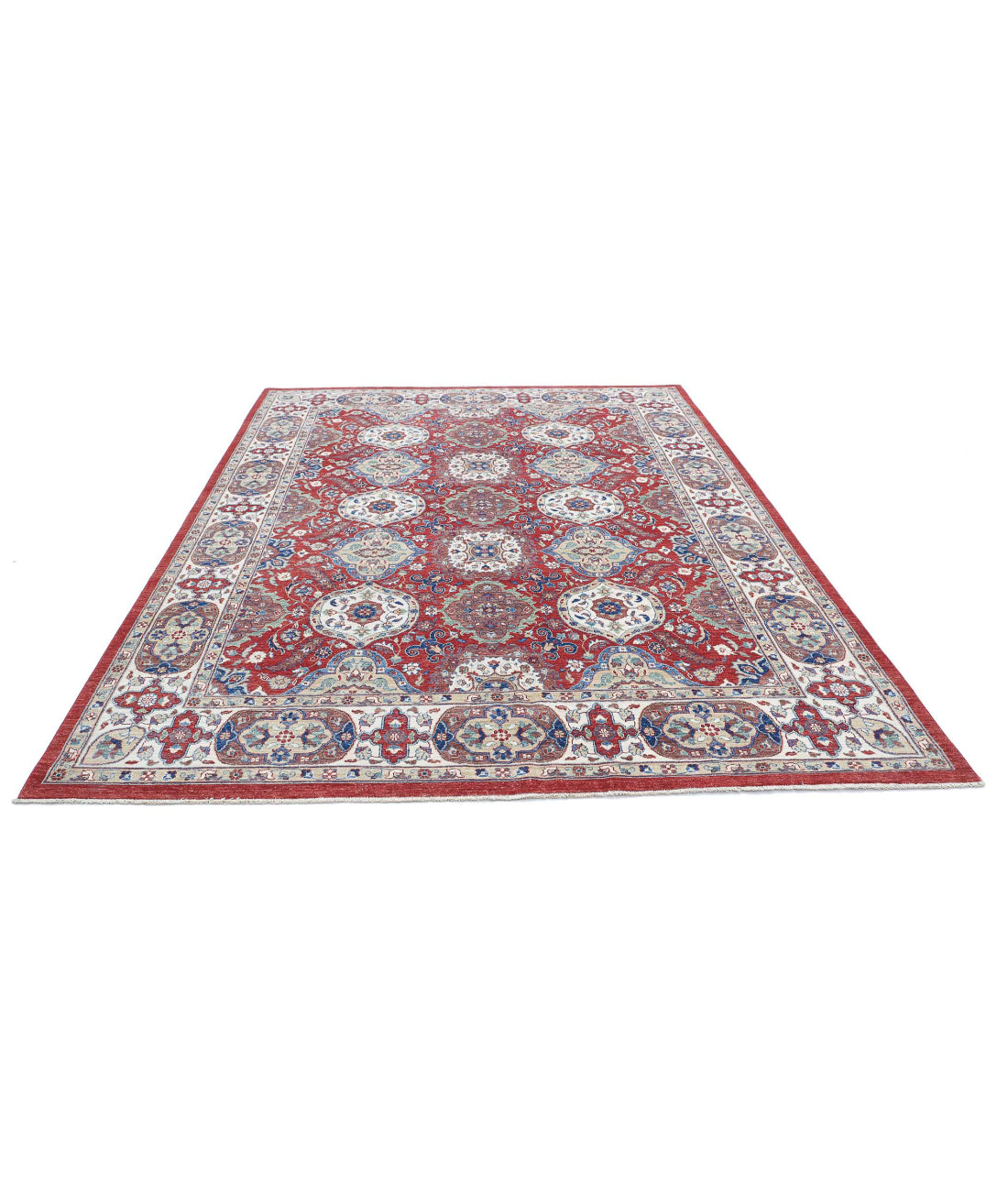 Ziegler 7'9'' X 10'0'' Hand-Knotted Wool Rug 7'9'' x 10'0'' (233 X 300) / Red / Ivory