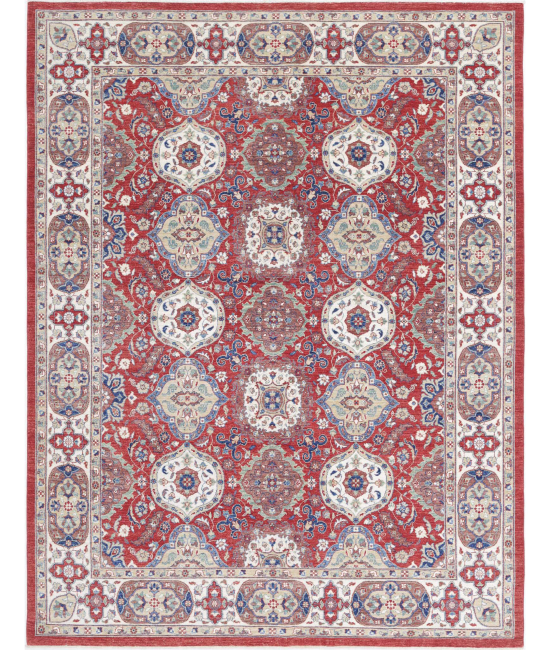 Ziegler 7'9'' X 10'0'' Hand-Knotted Wool Rug 7'9'' x 10'0'' (233 X 300) / Red / Ivory