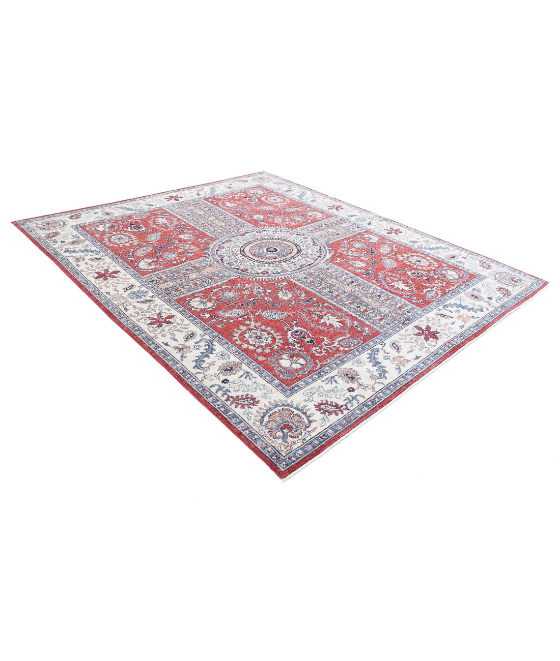 Ziegler 8'0'' X 9'7'' Hand-Knotted Wool Rug 8'0'' x 9'7'' (240 X 288) / Red / Ivory