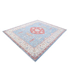 Ziegler 8'0'' X 9'9'' Hand-Knotted Wool Rug 8'0'' x 9'9'' (240 X 293) / Blue / Ivory