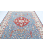 Ziegler 8'0'' X 9'9'' Hand-Knotted Wool Rug 8'0'' x 9'9'' (240 X 293) / Blue / Ivory