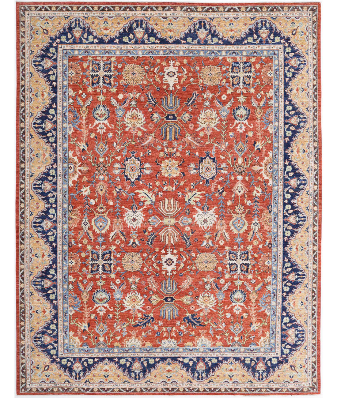 Ziegler 8'10'' X 11'4'' Hand-Knotted Wool Rug 8'10'' x 11'4'' (265 X 340) / Rust / Blue