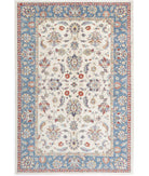 Ziegler 5'6'' X 8'1'' Hand-Knotted Wool Rug 5'6'' x 8'1'' (165 X 243) / Ivory / Blue