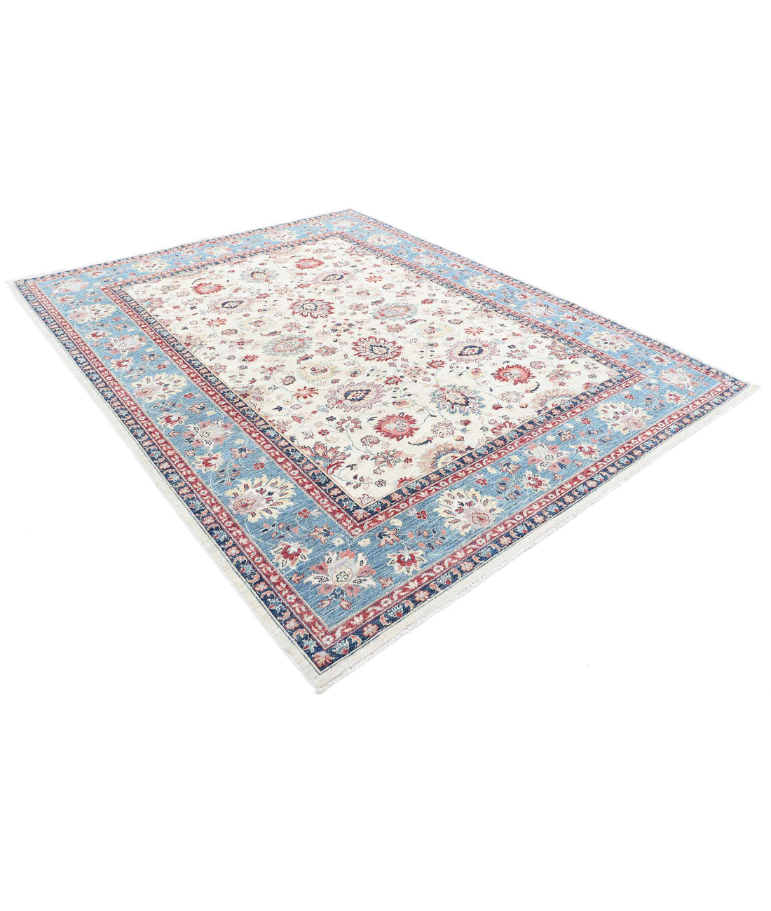 Ziegler 7'11'' X 9'10'' Hand-Knotted Wool Rug 7'11'' x 9'10'' (238 X 295) / Ivory / Blue