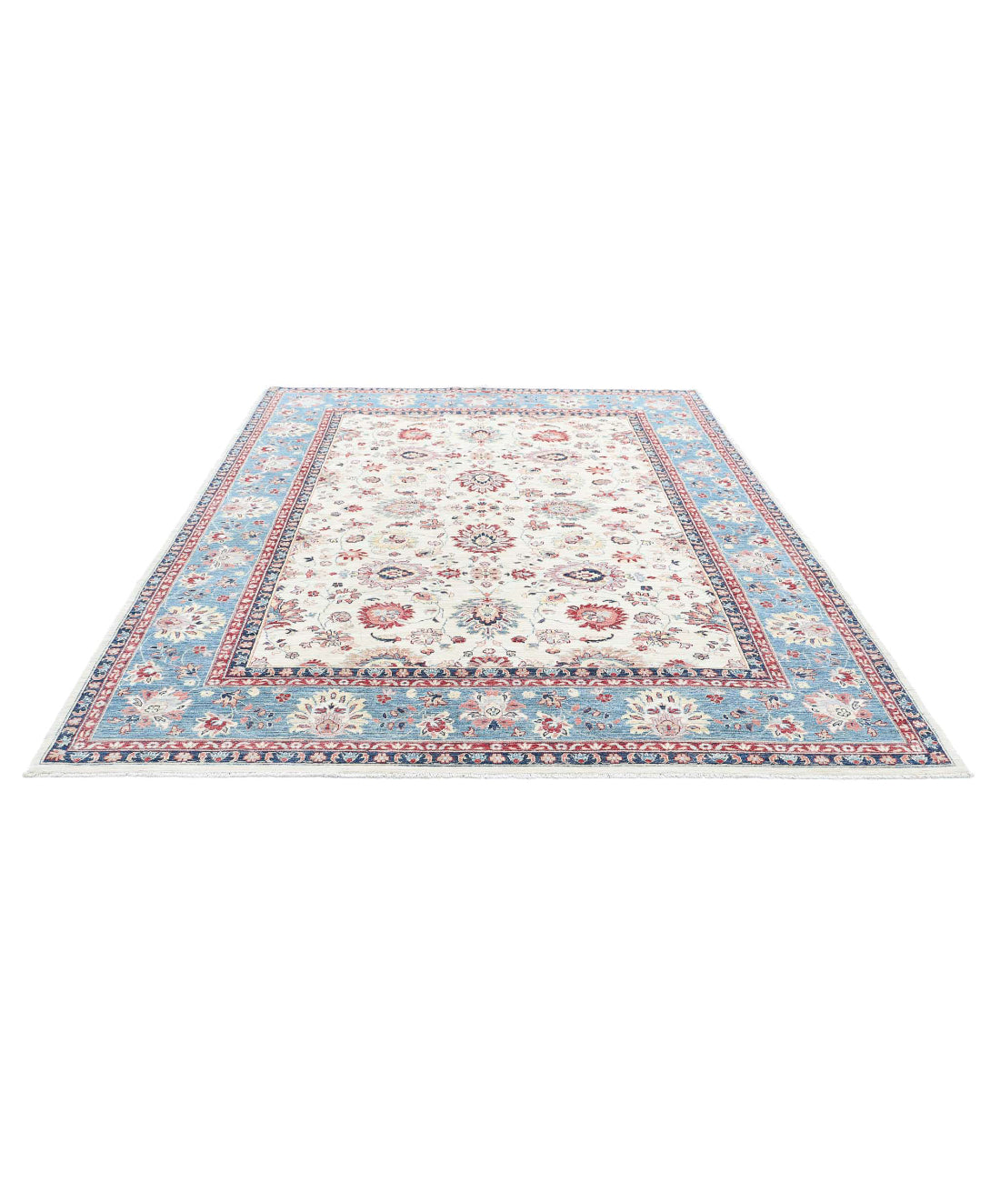 Ziegler 7'11'' X 9'10'' Hand-Knotted Wool Rug 7'11'' x 9'10'' (238 X 295) / Ivory / Blue