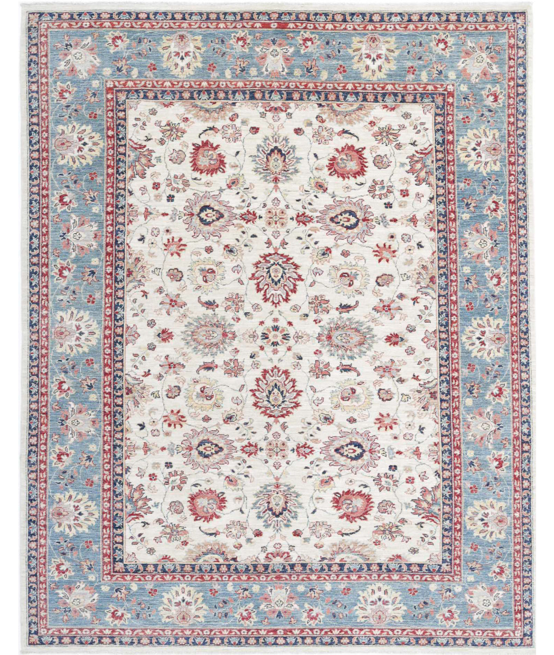 Ziegler 7'11'' X 9'10'' Hand-Knotted Wool Rug 7'11'' x 9'10'' (238 X 295) / Ivory / Blue