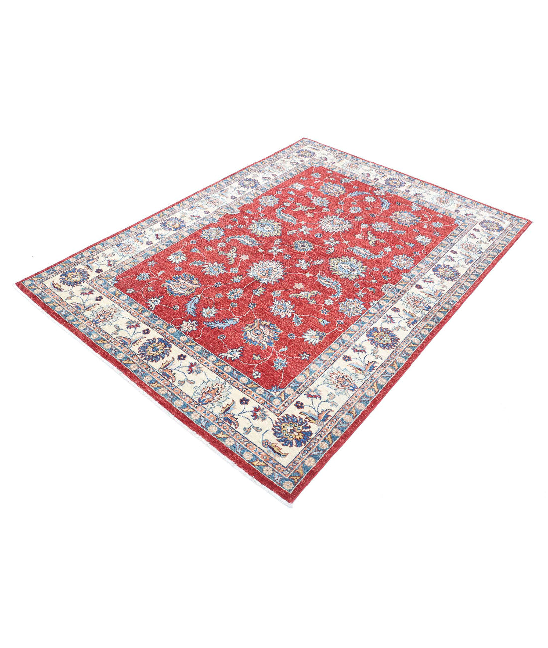 Ziegler 4'9'' X 6'7'' Hand-Knotted Wool Rug 4'9'' x 6'7'' (143 X 198) / Red / Ivory