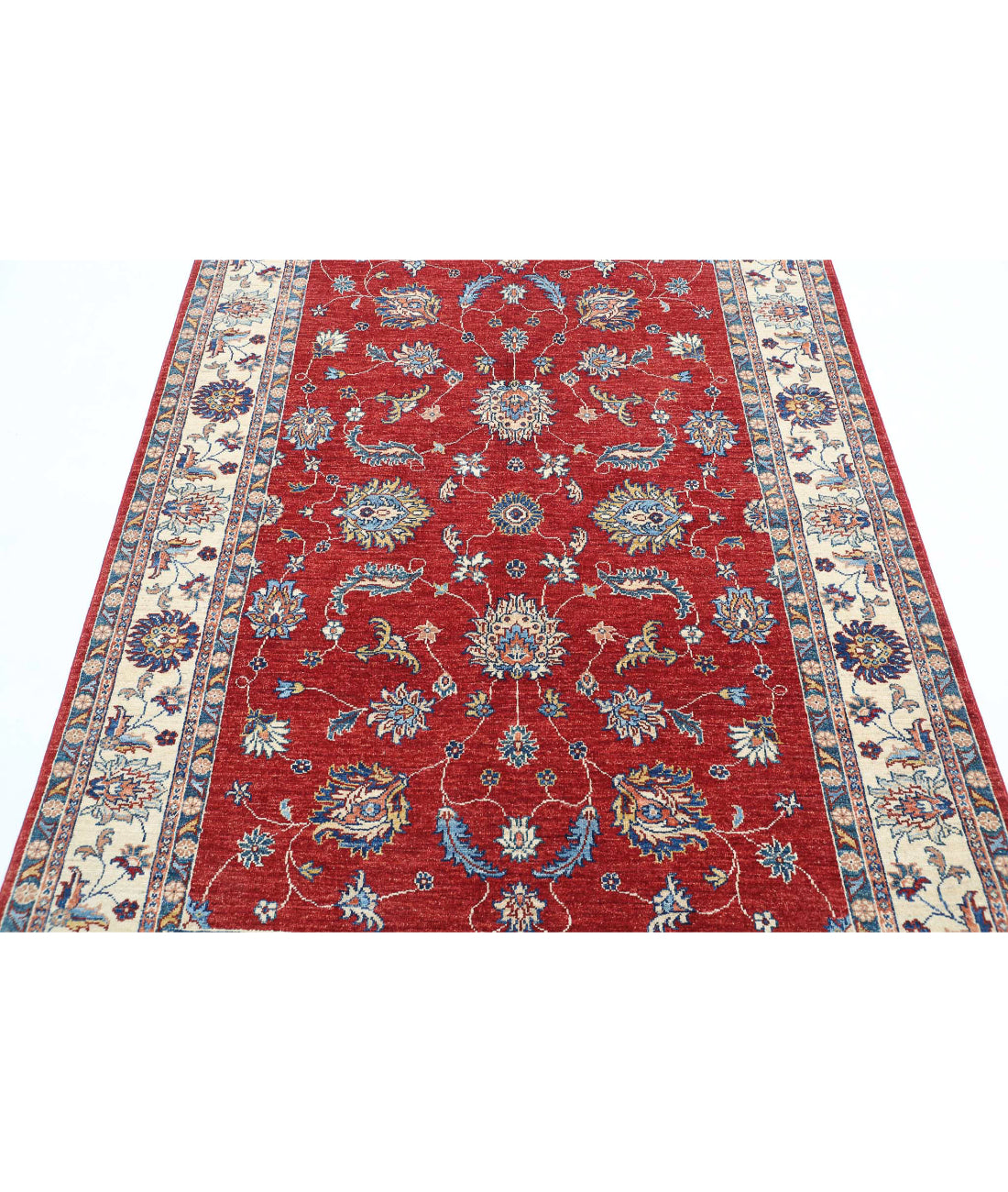 Ziegler 4'9'' X 6'7'' Hand-Knotted Wool Rug 4'9'' x 6'7'' (143 X 198) / Red / Ivory