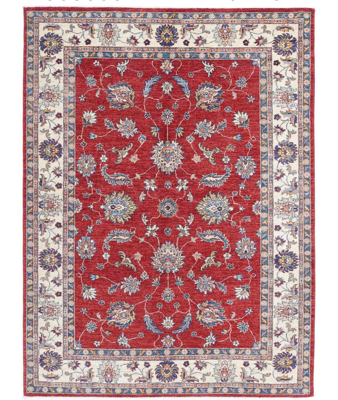 Ziegler 4'9'' X 6'7'' Hand-Knotted Wool Rug 4'9'' x 6'7'' (143 X 198) / Red / Ivory