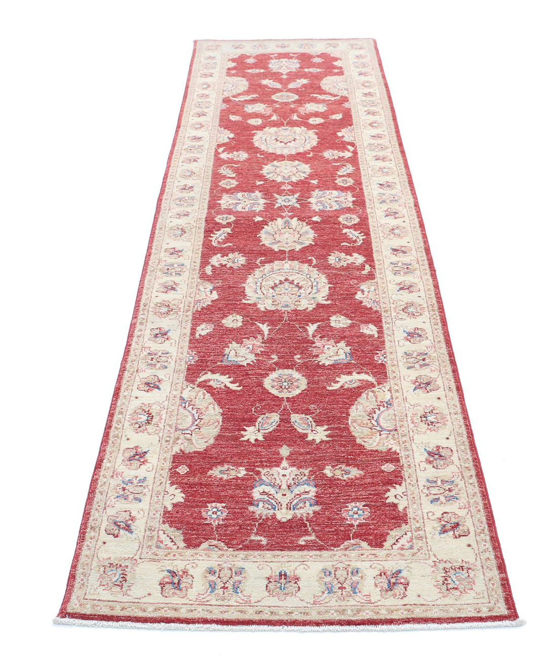 Ziegler 2'6'' X 10'0'' Hand-Knotted Wool Rug 2'6'' x 10'0'' (75 X 300) / Red / Ivory