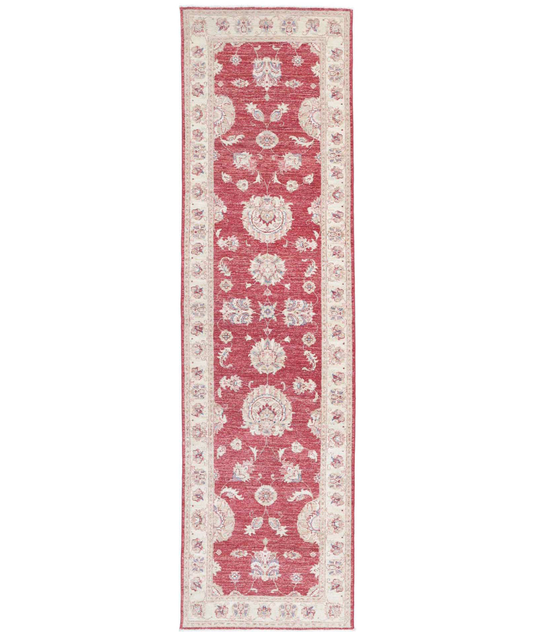 Ziegler 2'6'' X 10'0'' Hand-Knotted Wool Rug 2'6'' x 10'0'' (75 X 300) / Red / Ivory