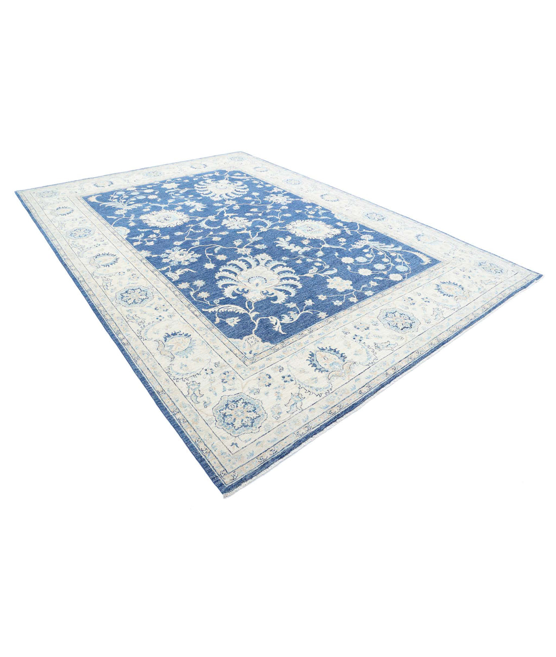 Ziegler 8'11'' X 12'6'' Hand-Knotted Wool Rug 8'11'' x 12'6'' (268 X 375) / Blue / Ivory