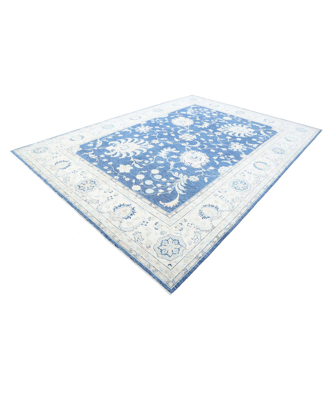Ziegler 8'11'' X 12'6'' Hand-Knotted Wool Rug 8'11'' x 12'6'' (268 X 375) / Blue / Ivory
