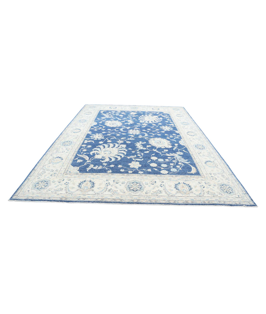 Ziegler 8'11'' X 12'6'' Hand-Knotted Wool Rug 8'11'' x 12'6'' (268 X 375) / Blue / Ivory