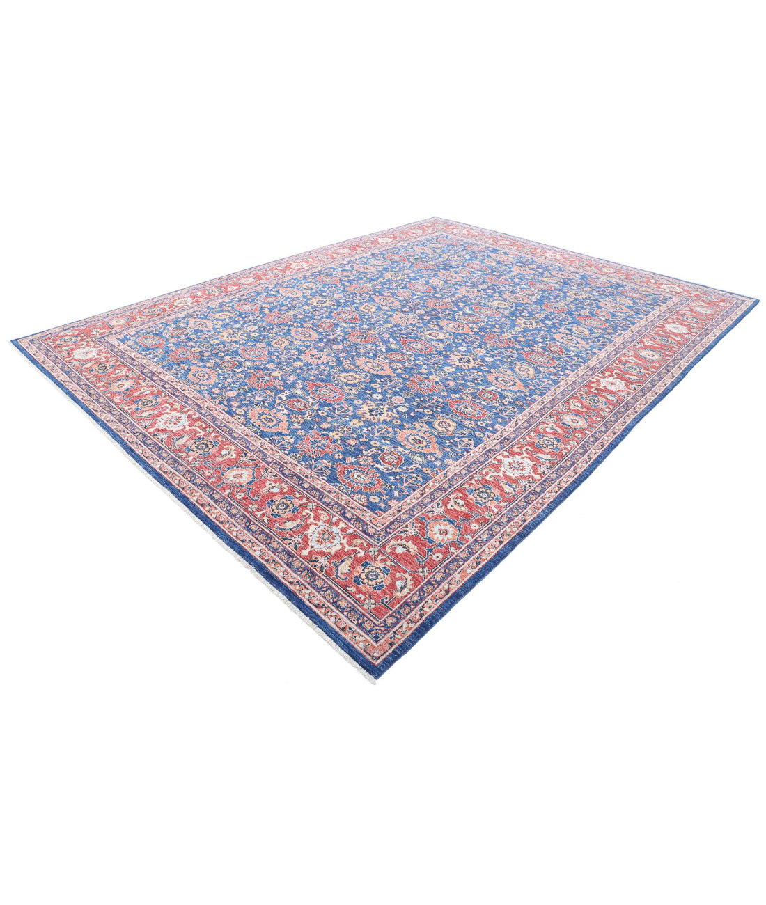 Ziegler 10'0'' X 13'2'' Hand-Knotted Wool Rug 10'0'' x 13'2'' (300 X 395) / Blue / Red