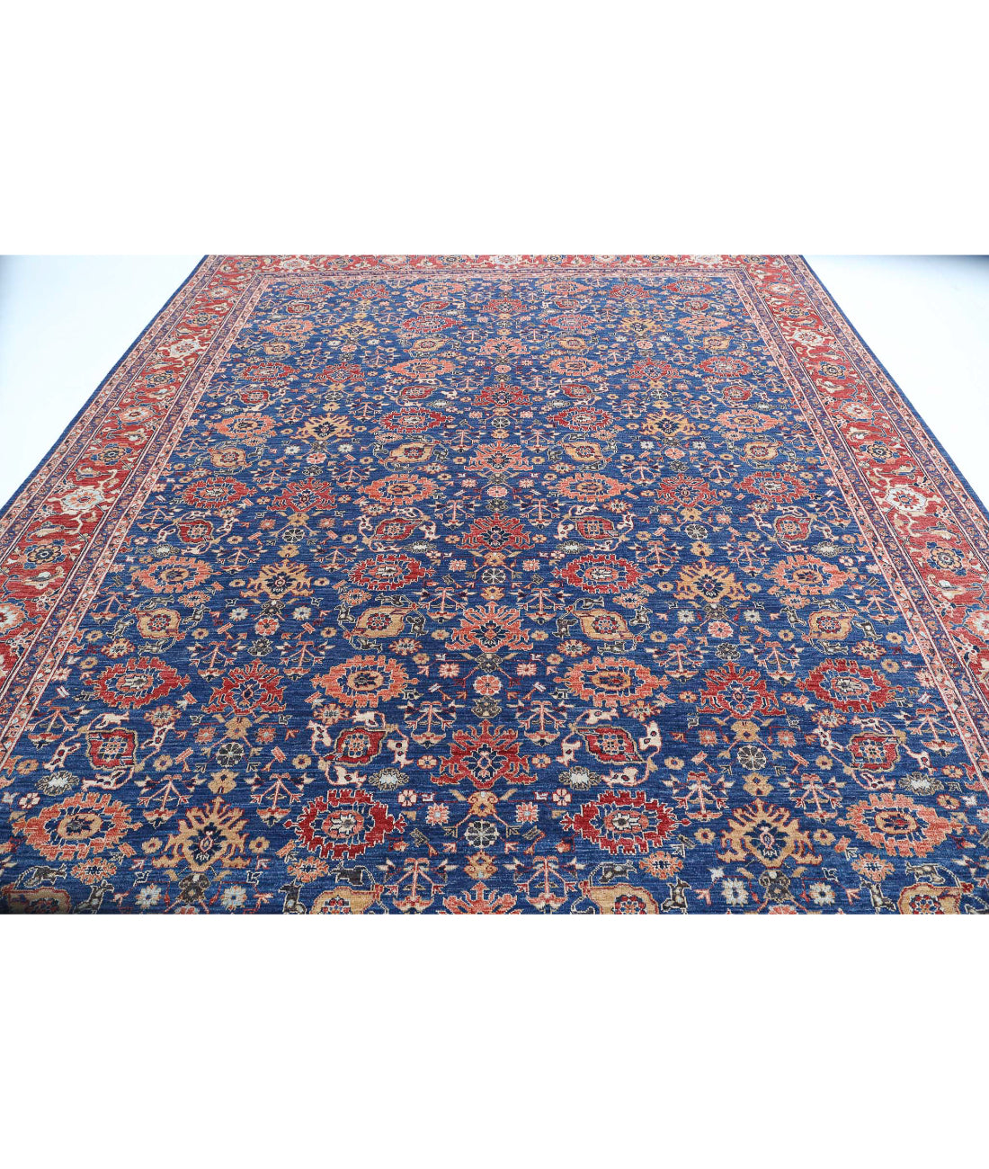 Ziegler 10'0'' X 13'2'' Hand-Knotted Wool Rug 10'0'' x 13'2'' (300 X 395) / Blue / Red