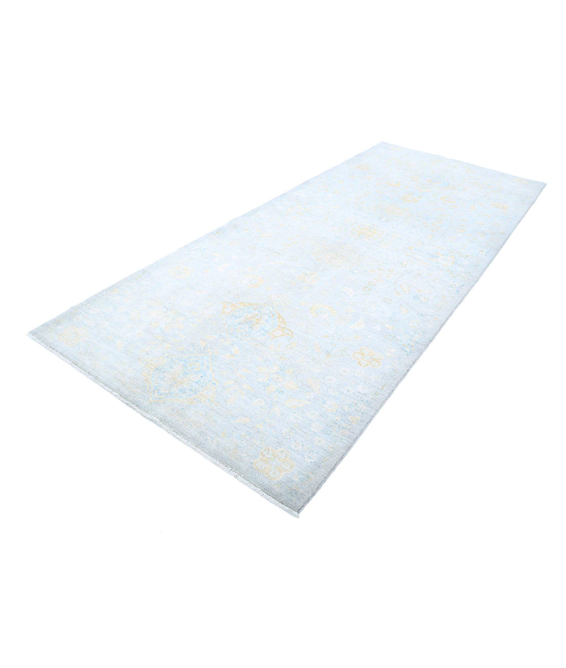 Ziegler 5'0'' X 11'9'' Hand-Knotted Wool Rug 5'0'' x 11'9'' (150 X 353) / Blue / Gold