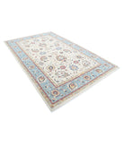 Ziegler 6'7'' X 10'1'' Hand-Knotted Wool Rug 6'7'' x 10'1'' (198 X 303) / Ivory / Blue