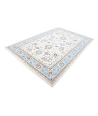 Ziegler 6'7'' X 10'1'' Hand-Knotted Wool Rug 6'7'' x 10'1'' (198 X 303) / Ivory / Blue