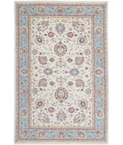 Ziegler 6'7'' X 10'1'' Hand-Knotted Wool Rug 6'7'' x 10'1'' (198 X 303) / Ivory / Blue